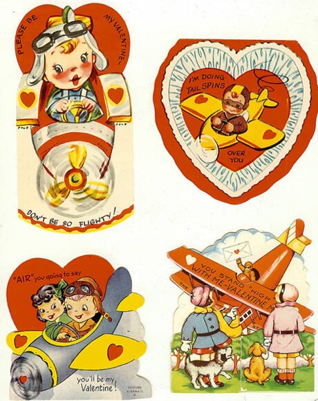Flying Themed Valentine's Day Cards